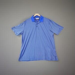 Grand Slam Performance Men's Blue Black Striped Short Sleeve Golf Polo Shirt 2XL